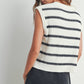 Crew Neck Striped Knit Tank Top