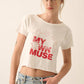 Vintage Canvas - My Own Muse Vintage Wash Cropped Graphic Tee