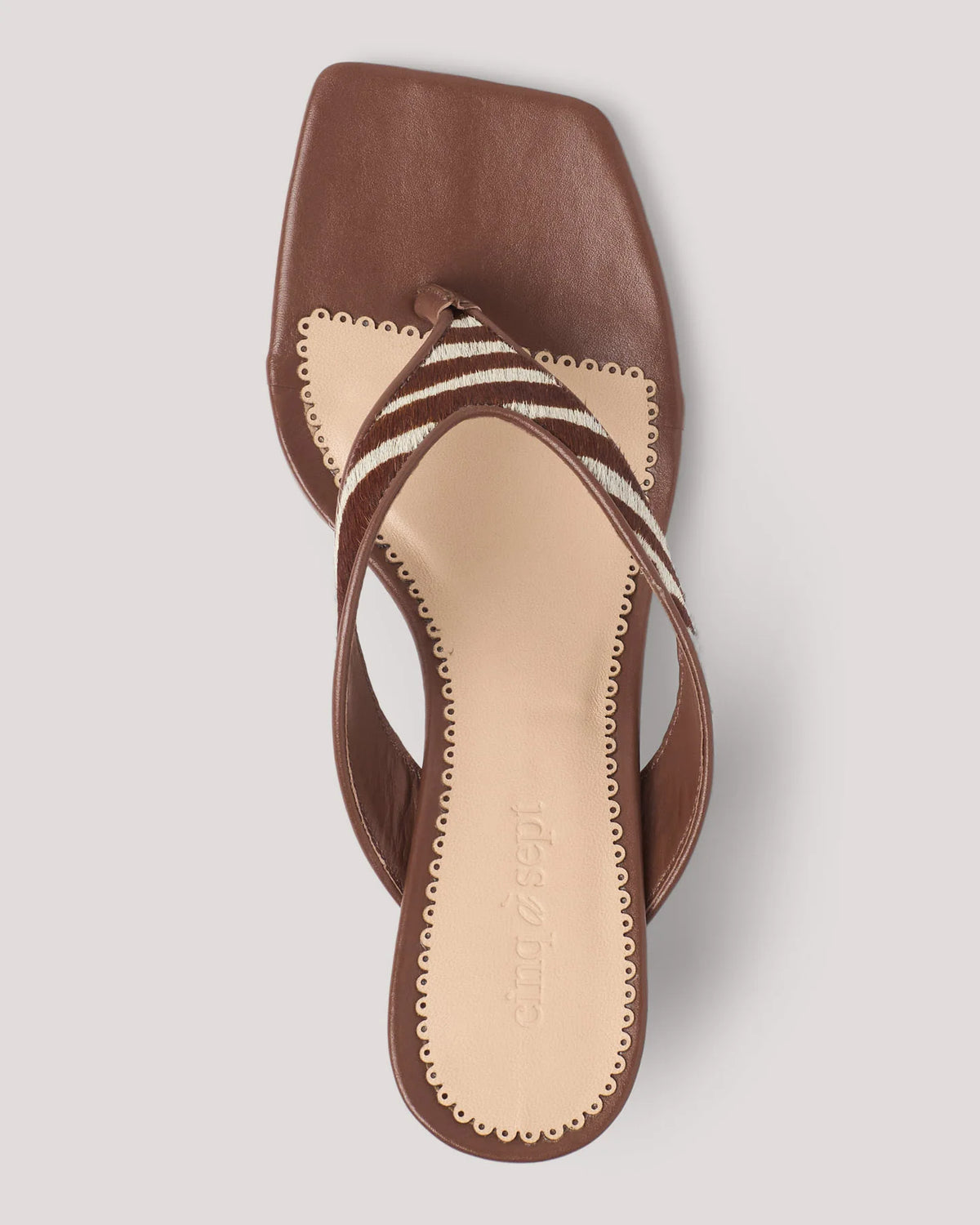 FRANKIE ZEBRA HAIRCALF KITTEN HEEL CINQ A SEPT
