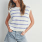 Crew Neck Striped Knit Tank Top
