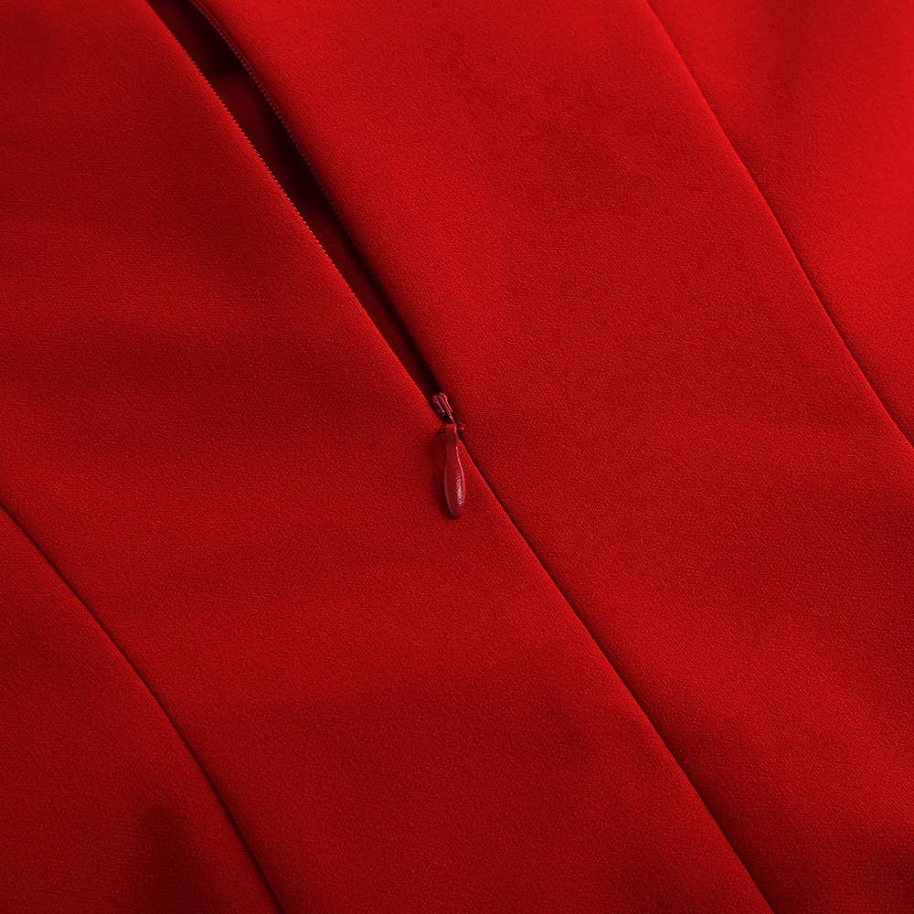 Red 3D Flower Tube Dress - Bold Elegance