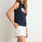 Flag Print Knitted Sleeveless Sweater - BMW7749