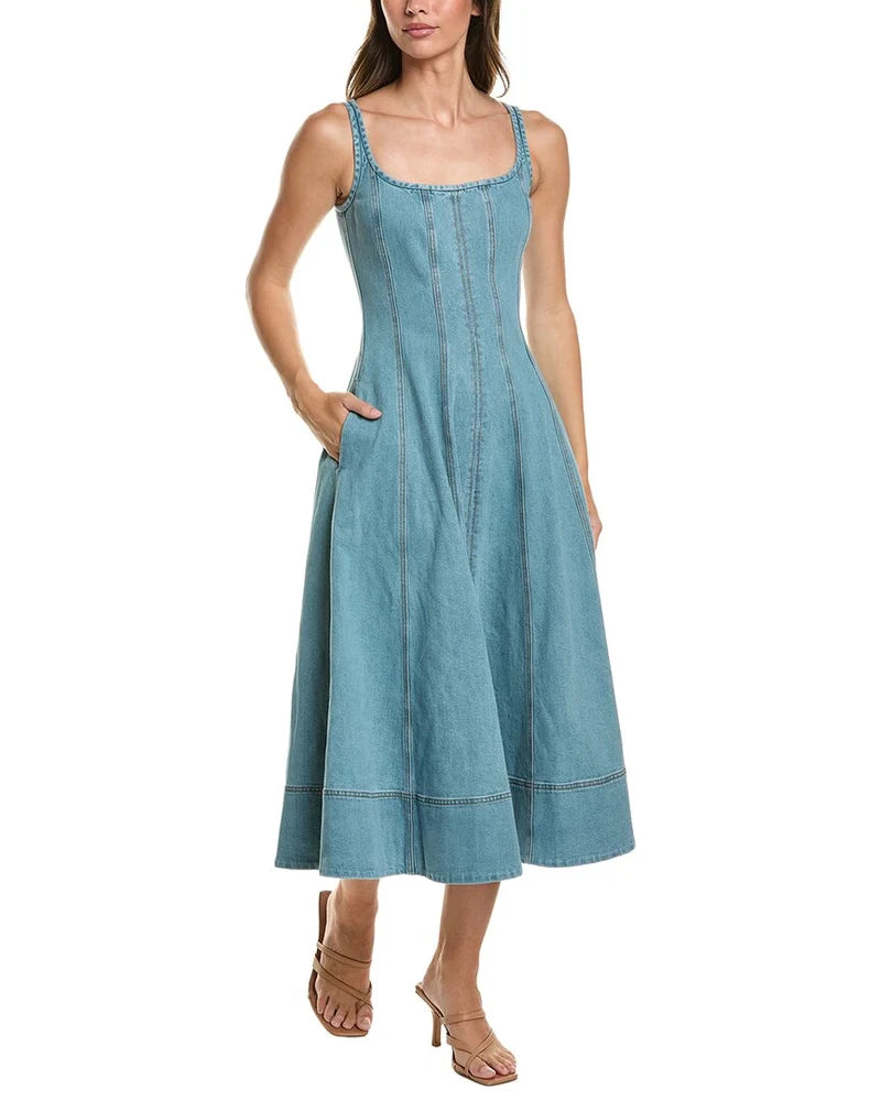 Tia Sculpted Midi Dress - TOCCIN