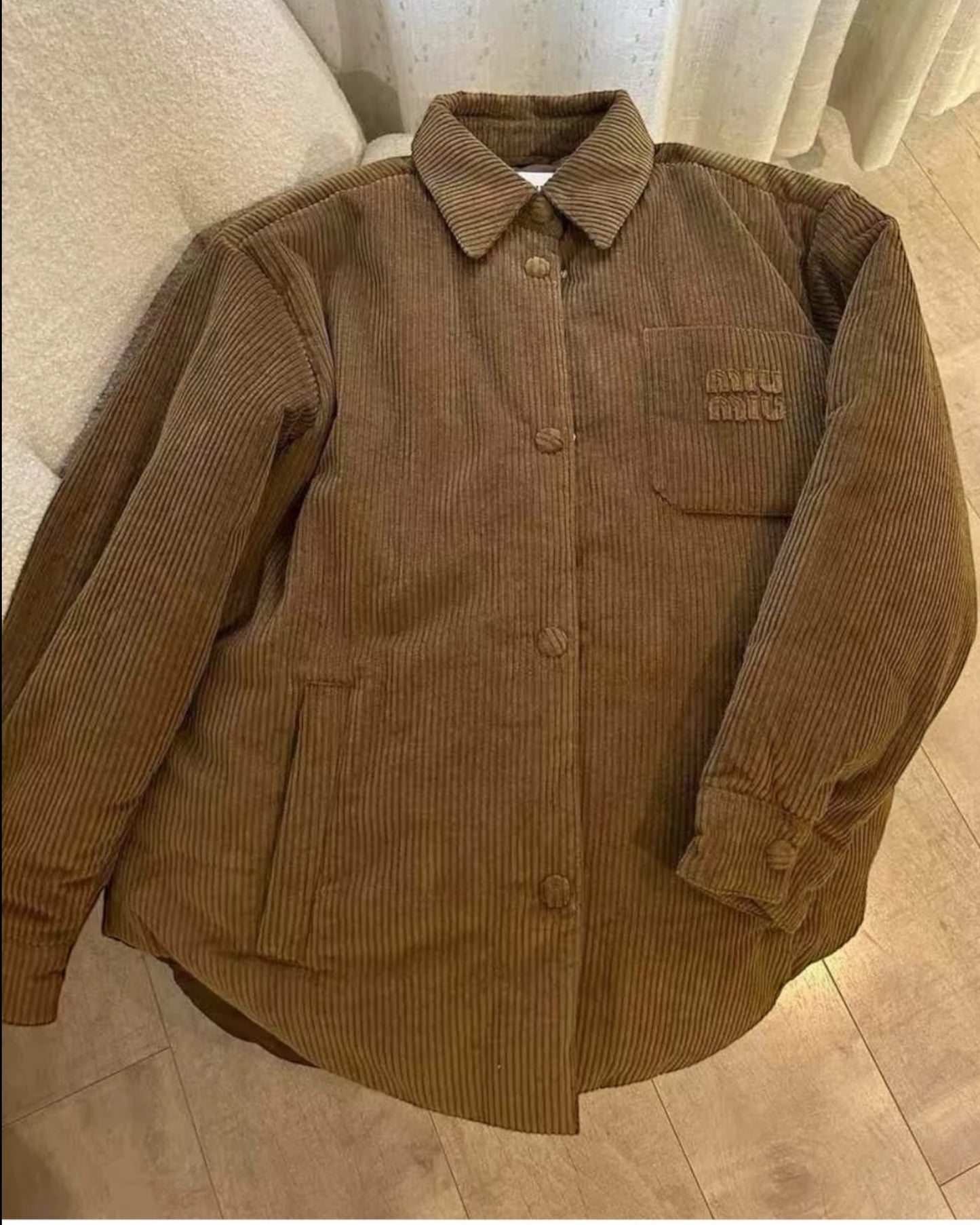Miu Miu Corduroy Eco-Down Shirt Jacket – Size US 4