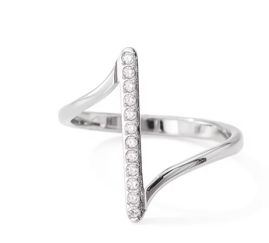 Linear Arc Pavé Ring