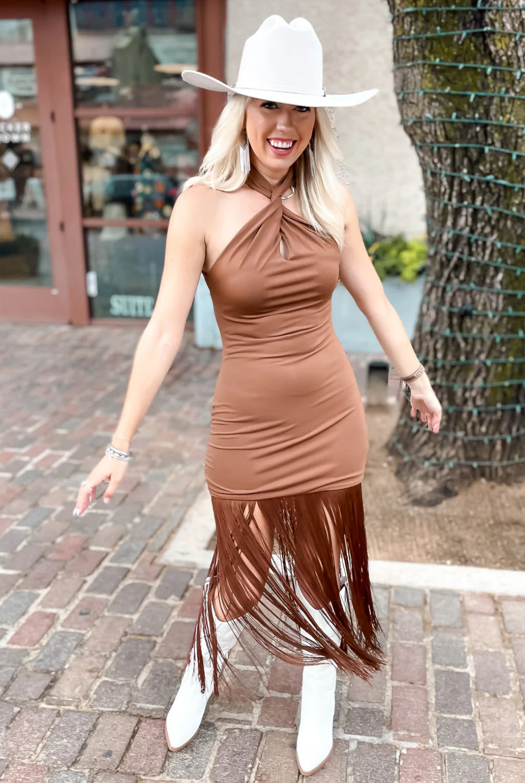 Toffee Fringe Dress