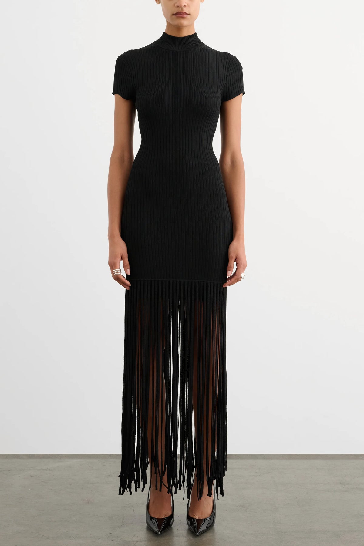 Jada Mock Neck Cap Sleeve Mini Dress