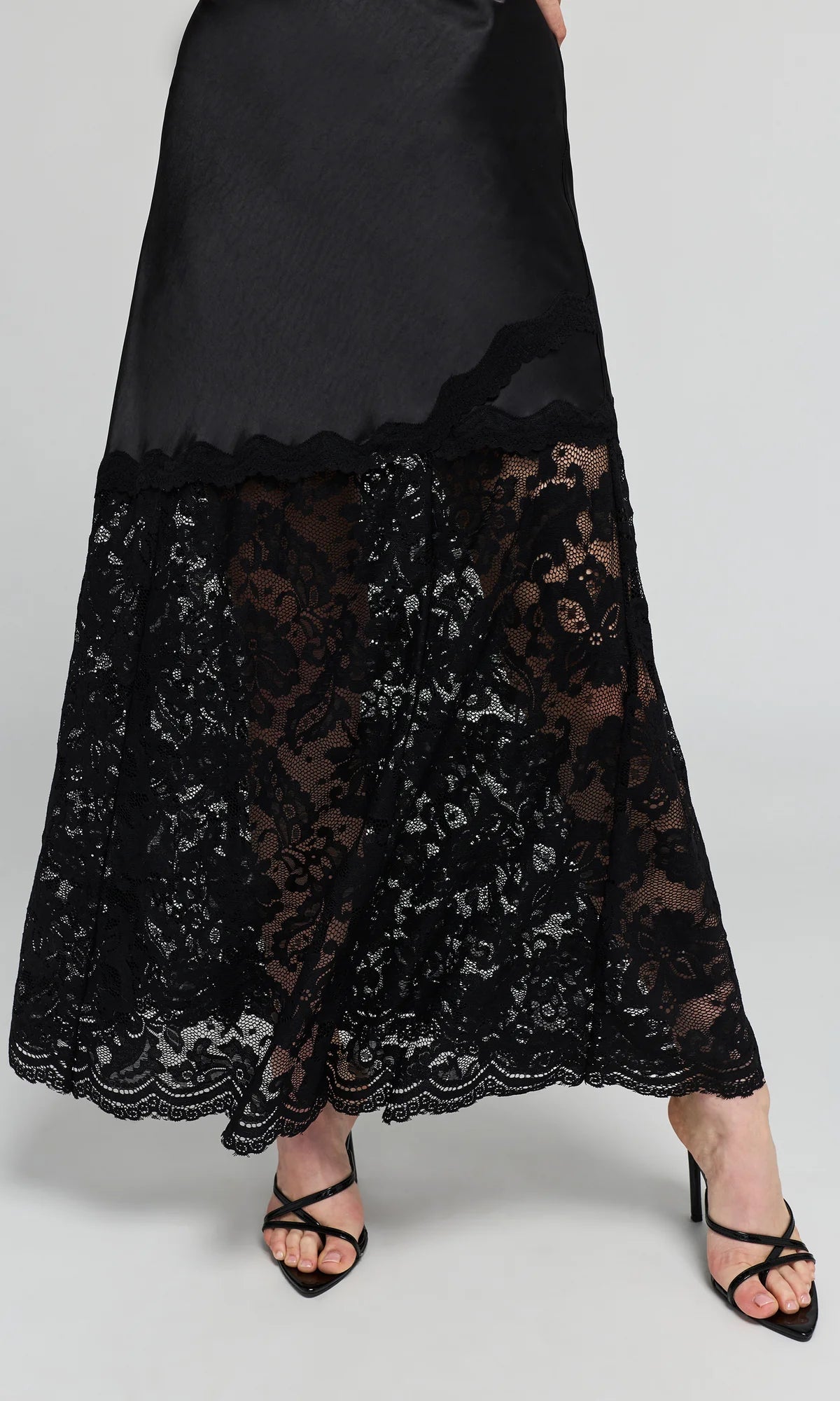 Peggy Lace Combo Satin Dress