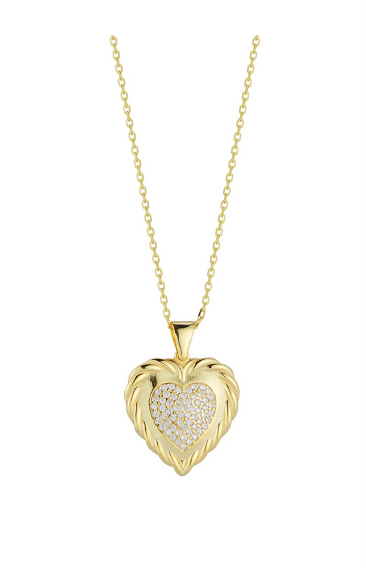 Sphera Milano 14K Over Silver CZ Heart
Necklace