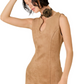 Day + Moon Suede Sleeveless Puzzle Minidress