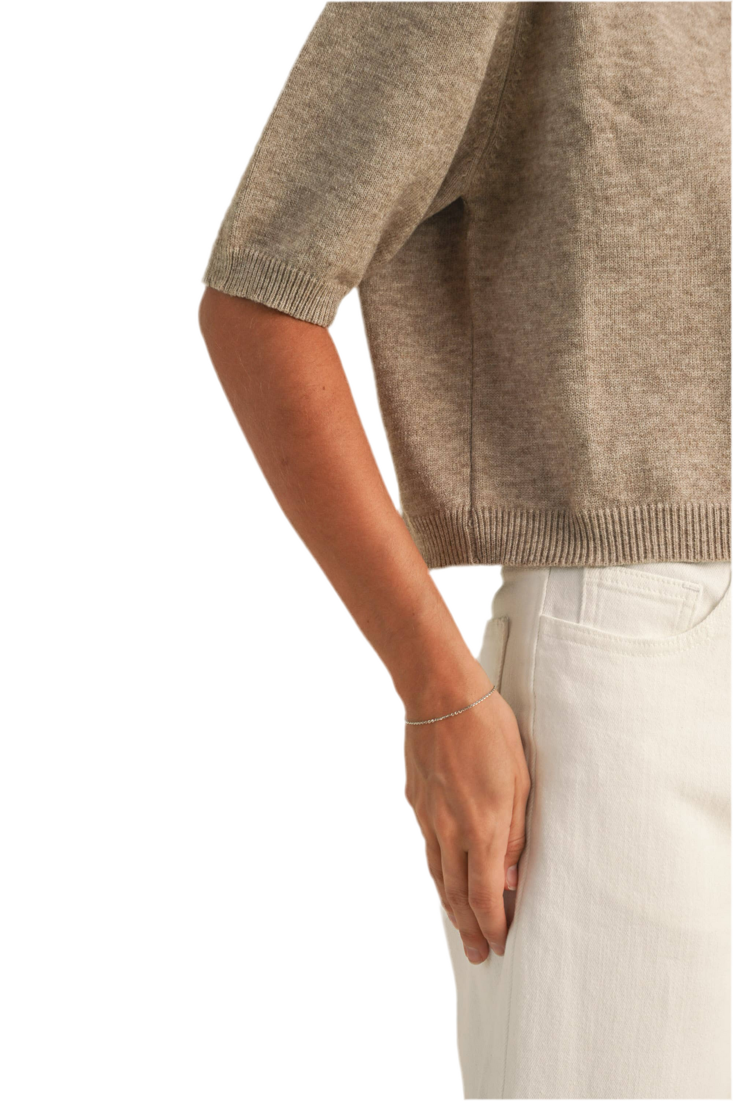 Miou Muse Short Sleeve Sweater Top