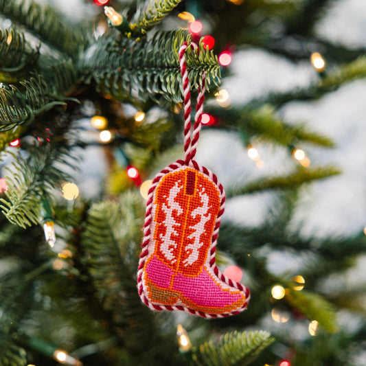 Furbish Studio - Needlepoint Icon Ornament - Cowboy Boot
