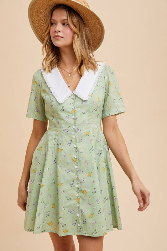 In Loom - PETER PAN COLLAR FLORAL MINI