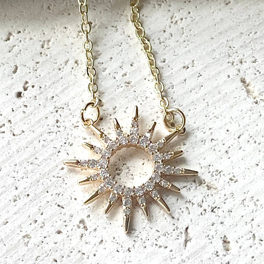 VB&CO Designs Handmade Jewelry - Sun celestial necklace minimalist boutique salon jewelry