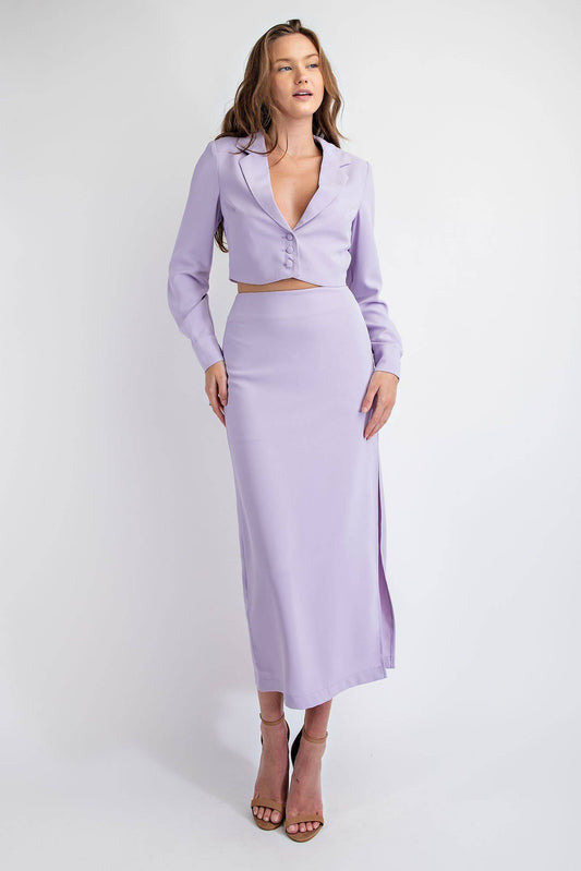 Cropped Button Down Shirt Jacket With Lapel