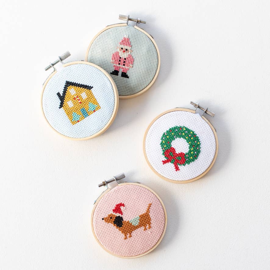 Cotton Clara Craft Kits & Supplies - Christmas Dachshund Cross Stitch Kit