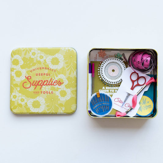 Cotton Clara Craft Kits & Supplies - Embroidery Starter Kit Sewing Tin
