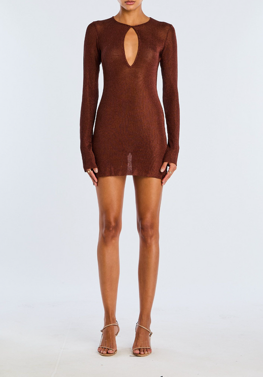 Emeri Metallic Knit Mini Dress SEROYA