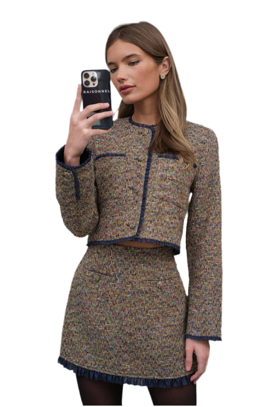 RAISONNEL - TWEED JACKET WITH ORGANZA TRIM-RJ1005