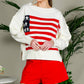 USA Flag Boat Neck Knit Sweater Top VT82059