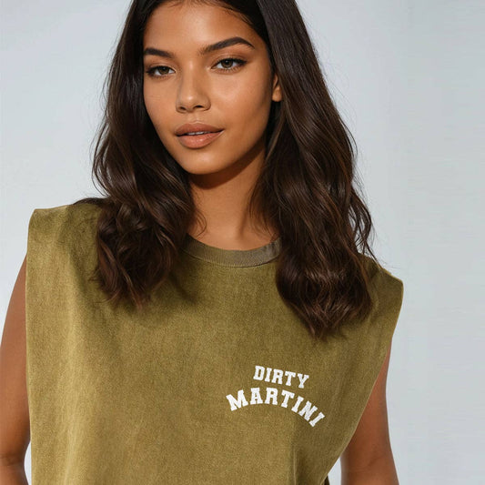 House of Lulu - Dirty Martini Garment Dyed Muscle Tee