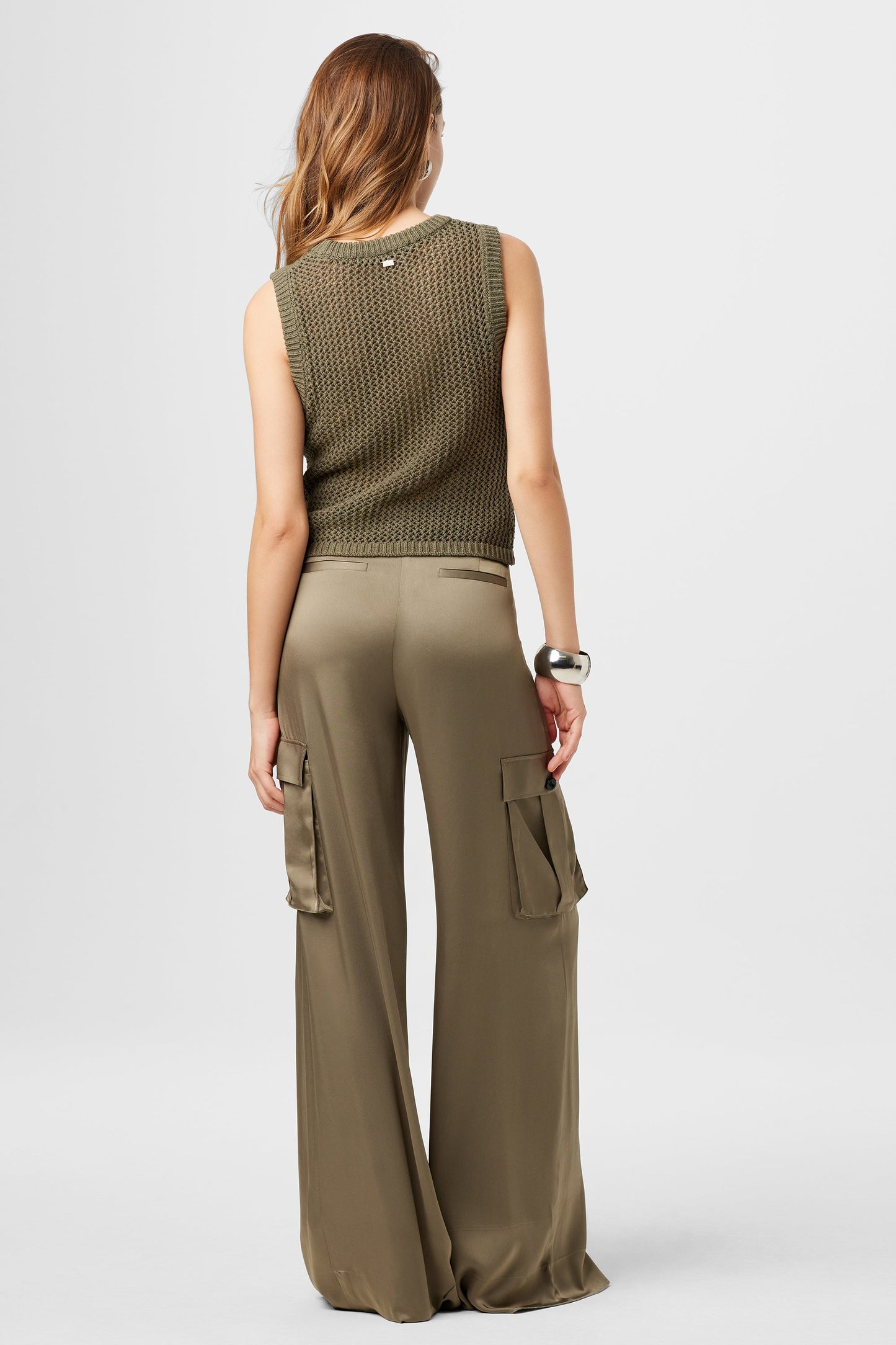 Malia Silky Satin Cargo Pant - TOCCIN