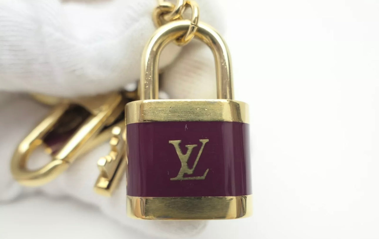 Louis Vuitton Metal Porte Cles Cadenas Key Chain Bag Charm LV