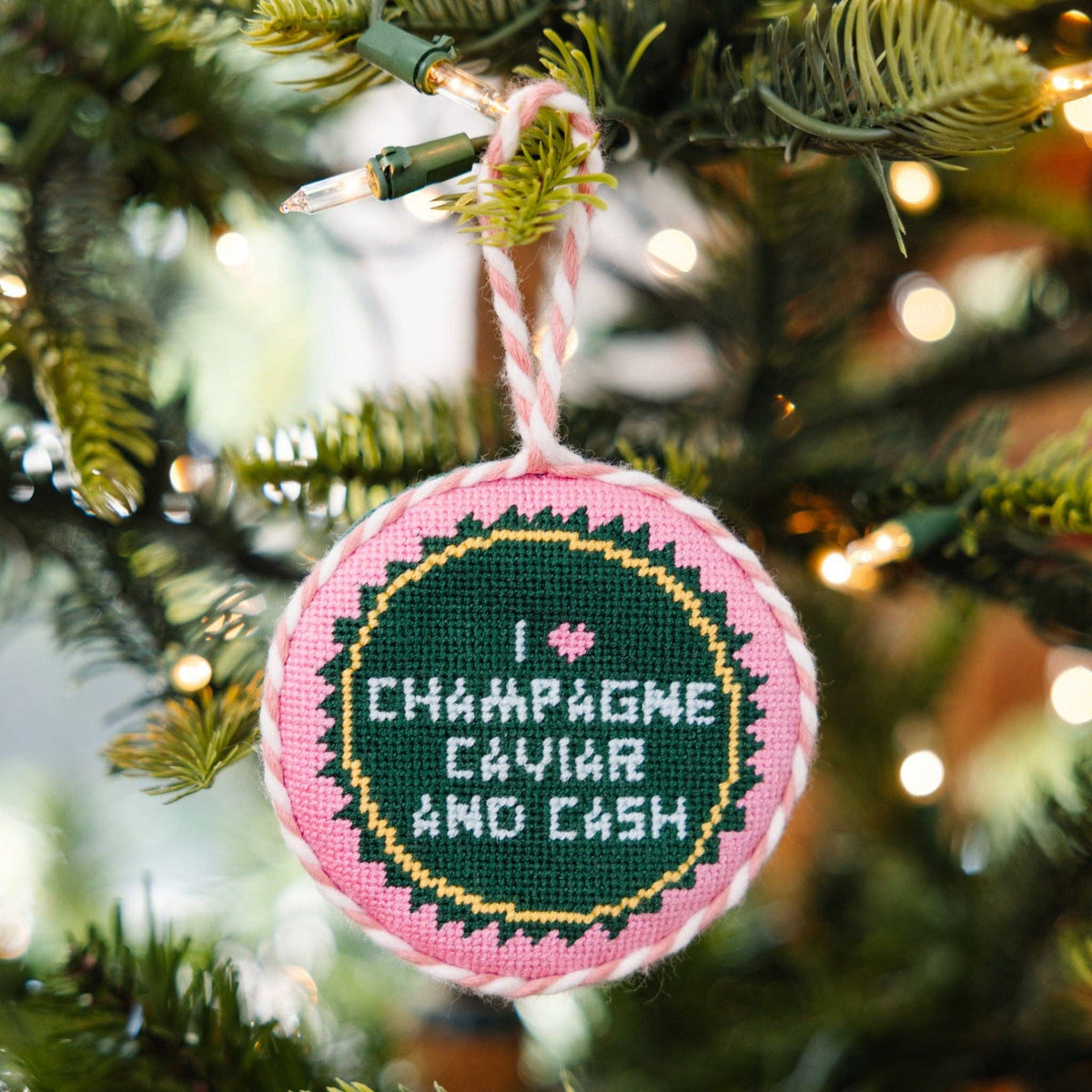 Furbish Studio - Needlepoint Ornament - Caviar Cash