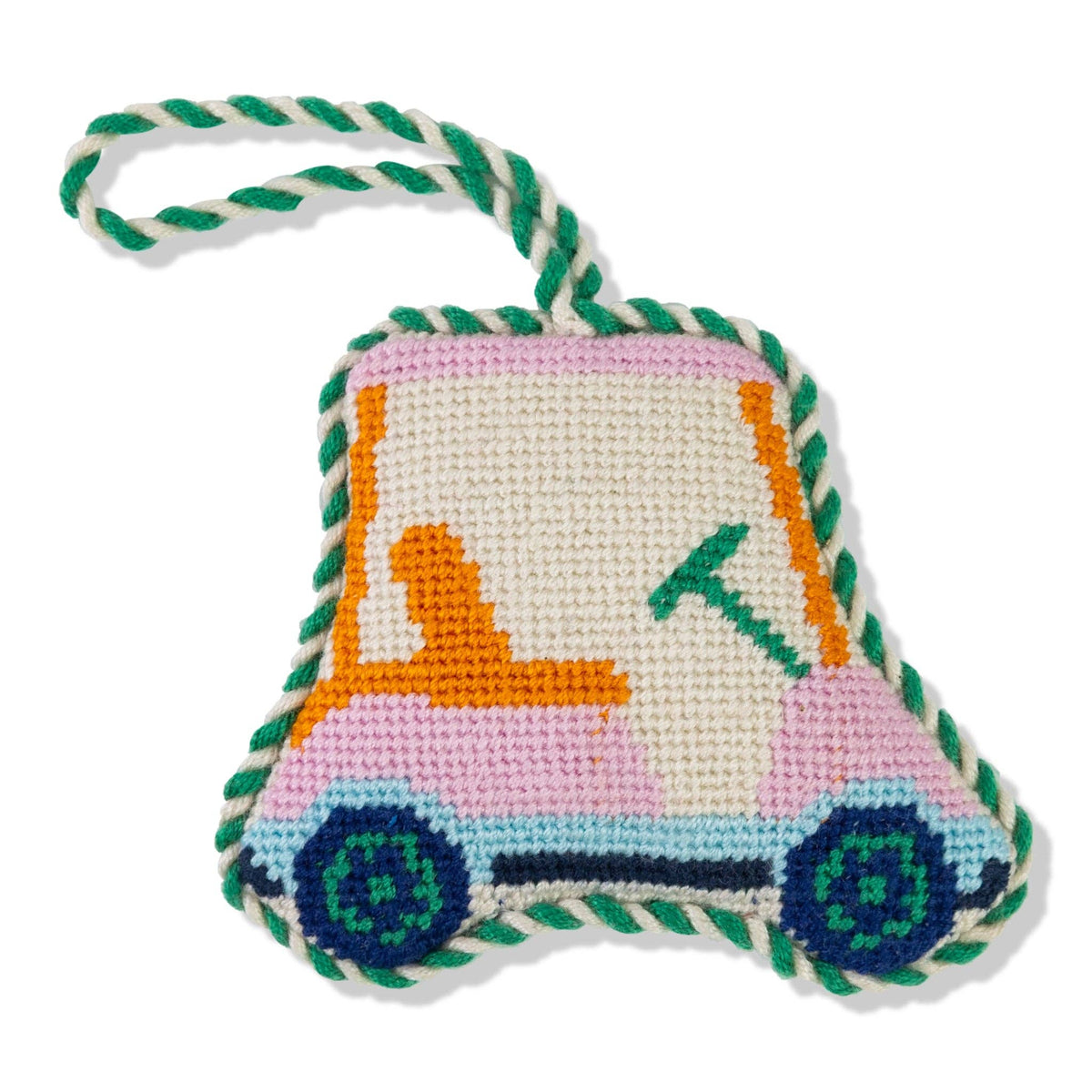 Furbish Studio - Needlepoint Icon Ornament - Golf Cart