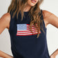 Flag Print Knitted Sleeveless Sweater - BMW7749