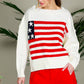 USA Flag Boat Neck Knit Sweater Top VT82059