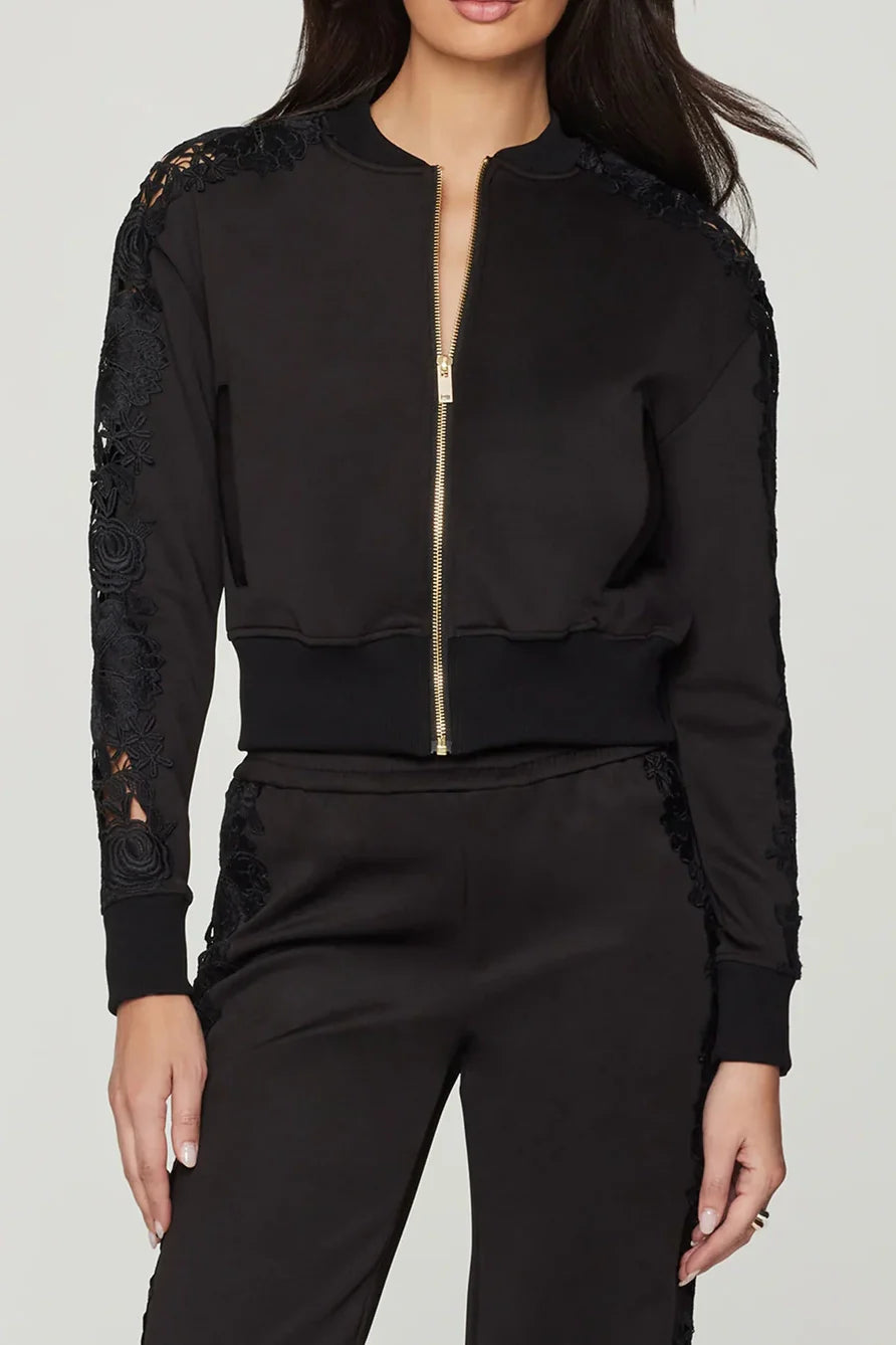 MELANIE LACE COMBO BOMBER