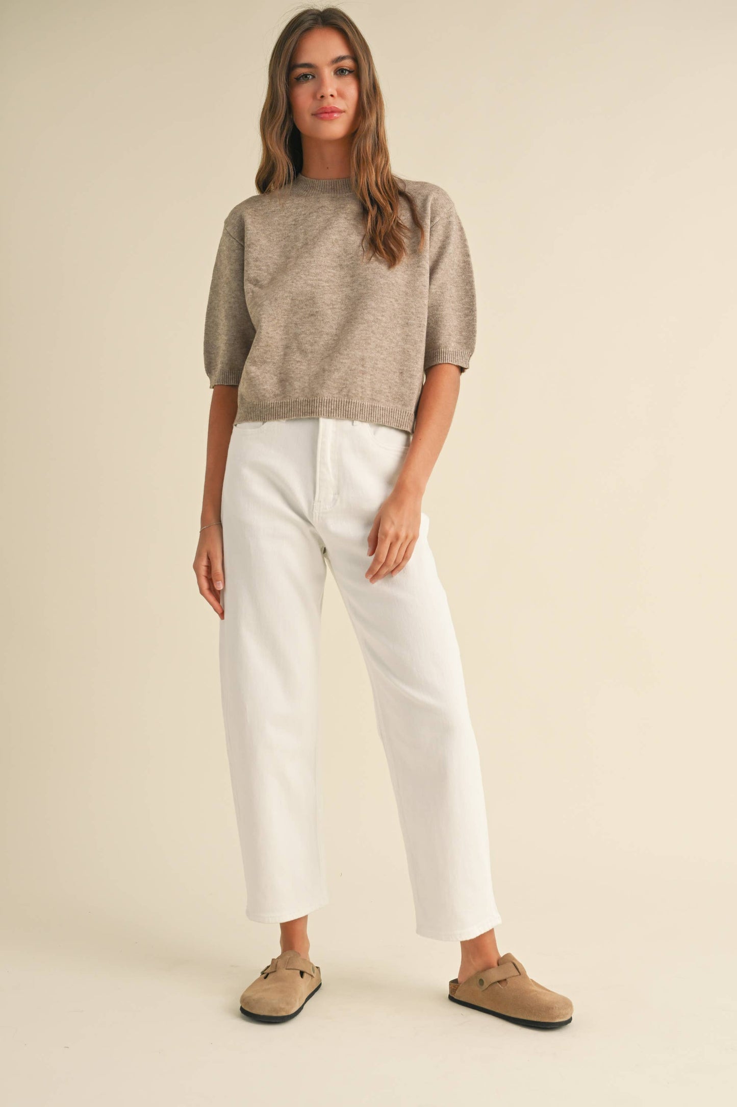 Miou Muse Short Sleeve Sweater Top