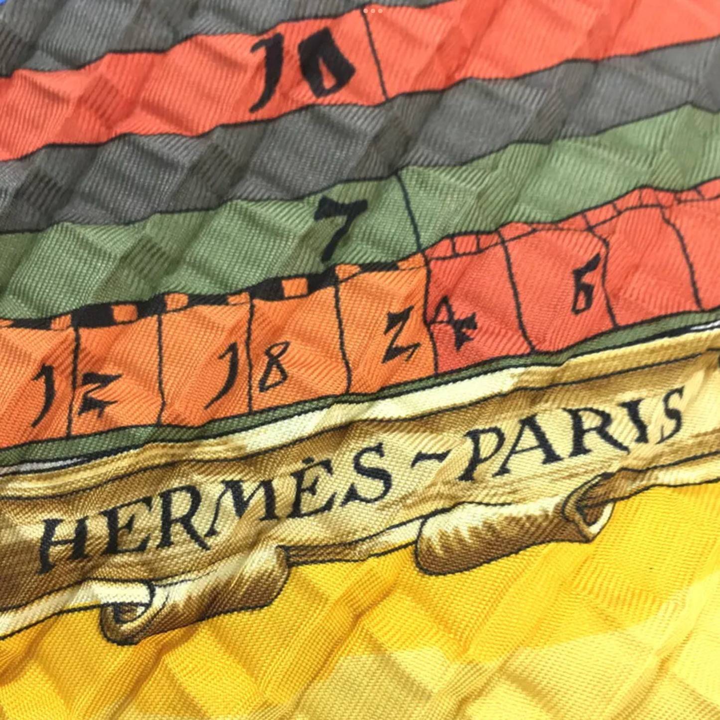 Hermès Astrologie Dies et Hore Mosaic Plissé 90 scarf
