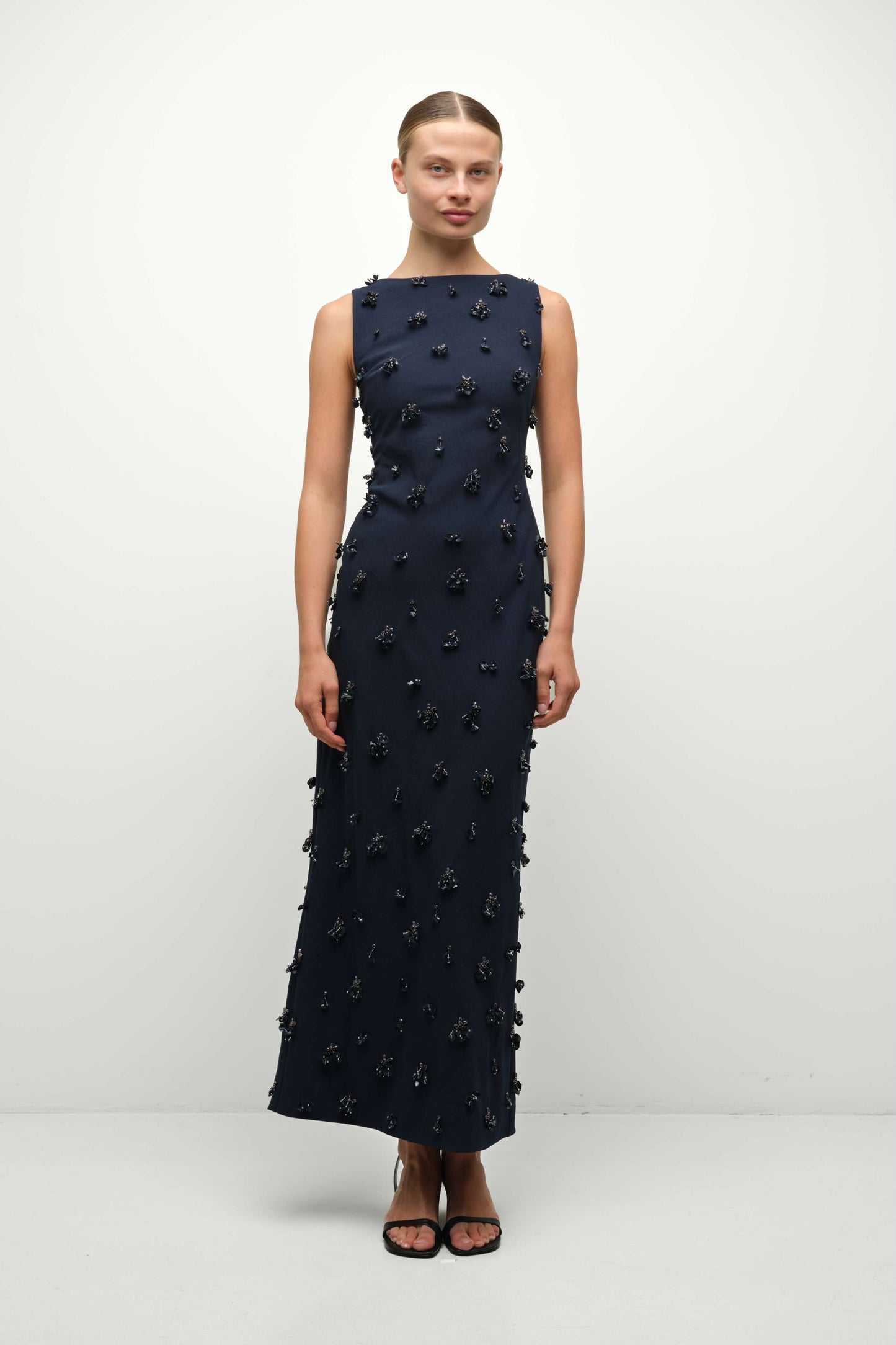 CLAUDIA S/L EMBELLISHED MIDI DRESS SIMKHAI