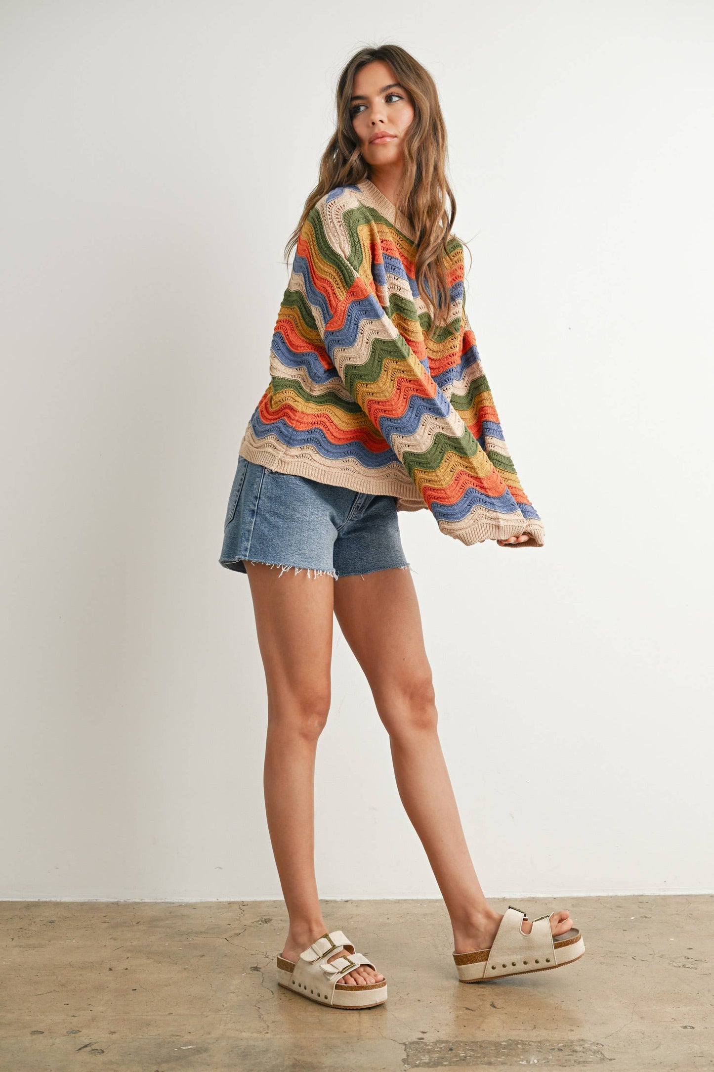 BUTTERMELON - Color Block Sweater  - BMW7639