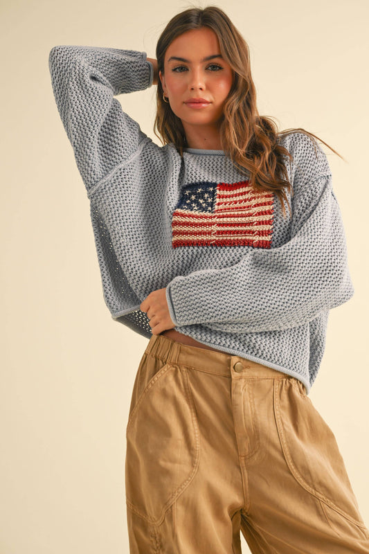 FLAG KNITTED SWEATER TOP
