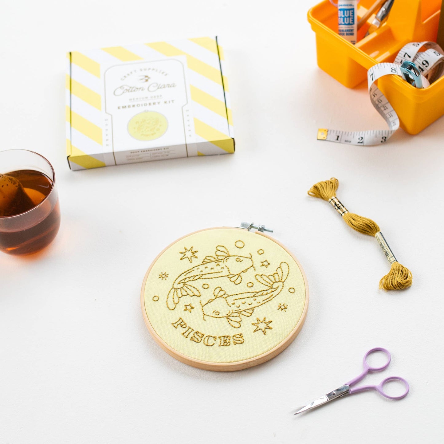 Cotton Clara Craft Kits & Supplies - Pisces Embroidery Hoop Kit