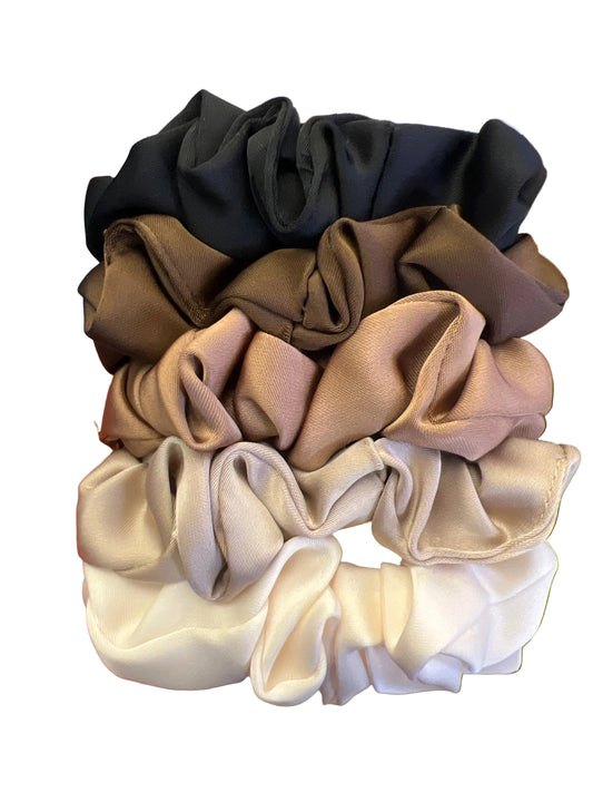 Monochromatic Satin Scrunchies