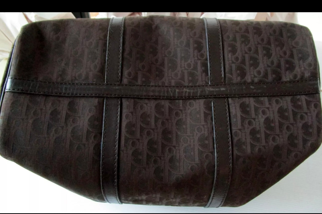 Christian Dior Vintage Boston Bag Dark Brown Mini Duffel