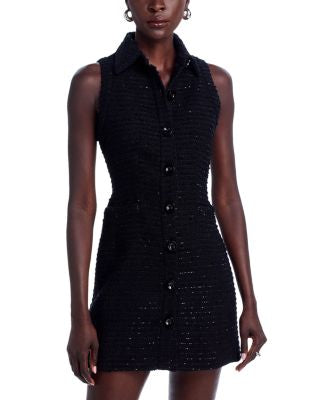 Sophia Button-Front Tailored Dress