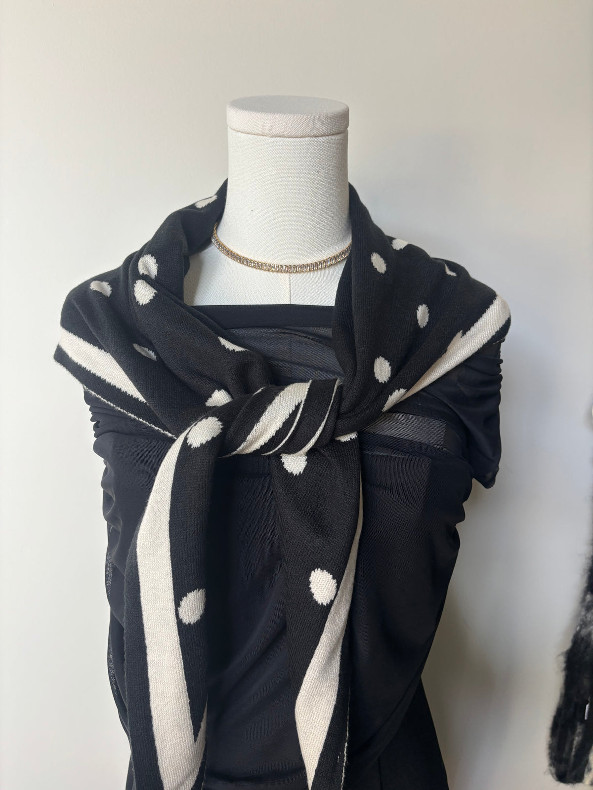 The Monaco Reversible Polka Dot Knit Scarf