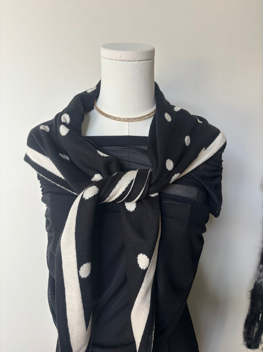 The Monaco Reversible Polka Dot Knit Scarf