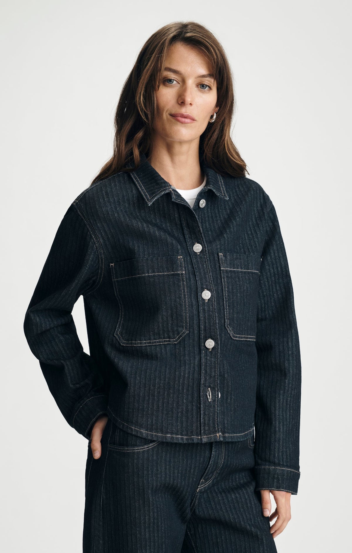 Norina Cropped Denim Overshirt