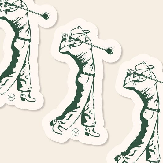 Freshwater Curated Goods - Golfing Cowboy Vinyl Sticker