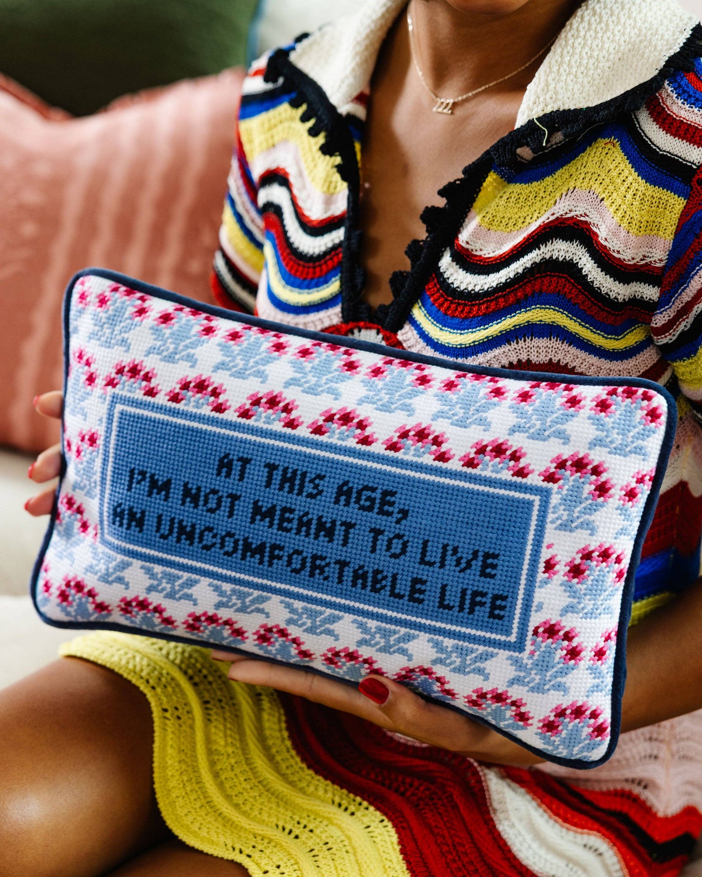 Furbish Studio - Uncomfortable Needlepoint Pillow