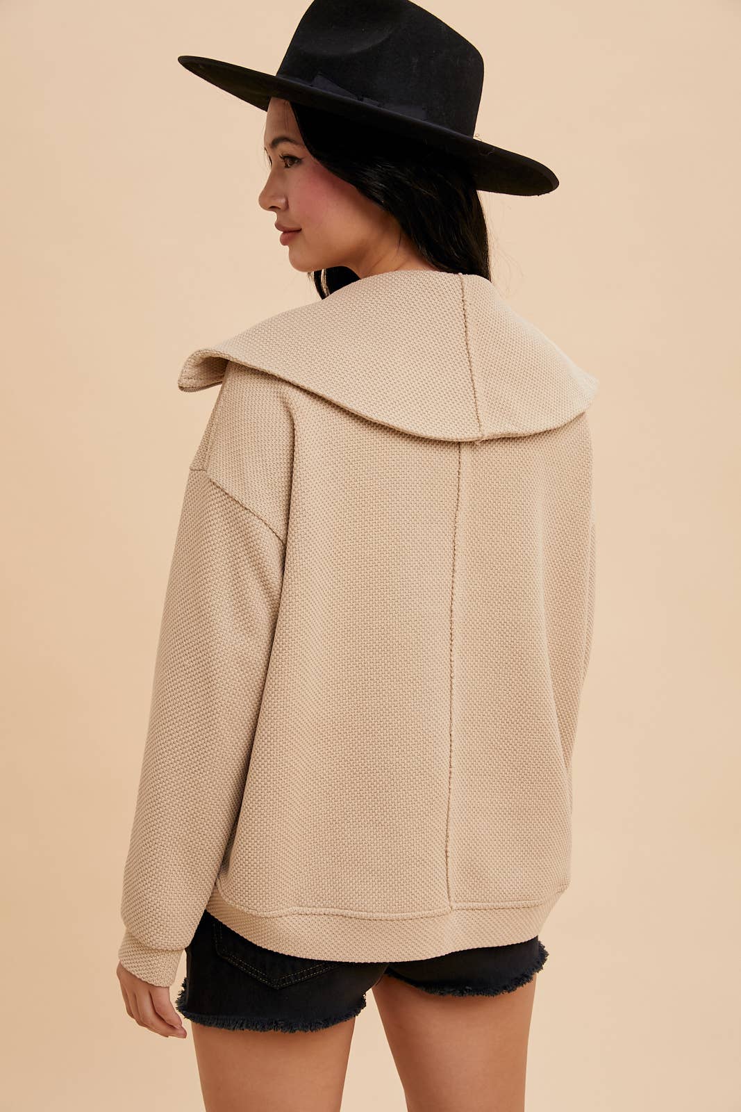 In Loom - EXAGGERATED LAPEL QUARTER ZIP PULLOVER