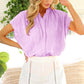 Henley Neckline Button Down Short Sleeve Top