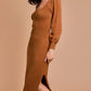 Scooped Neck Slit Knit Dress