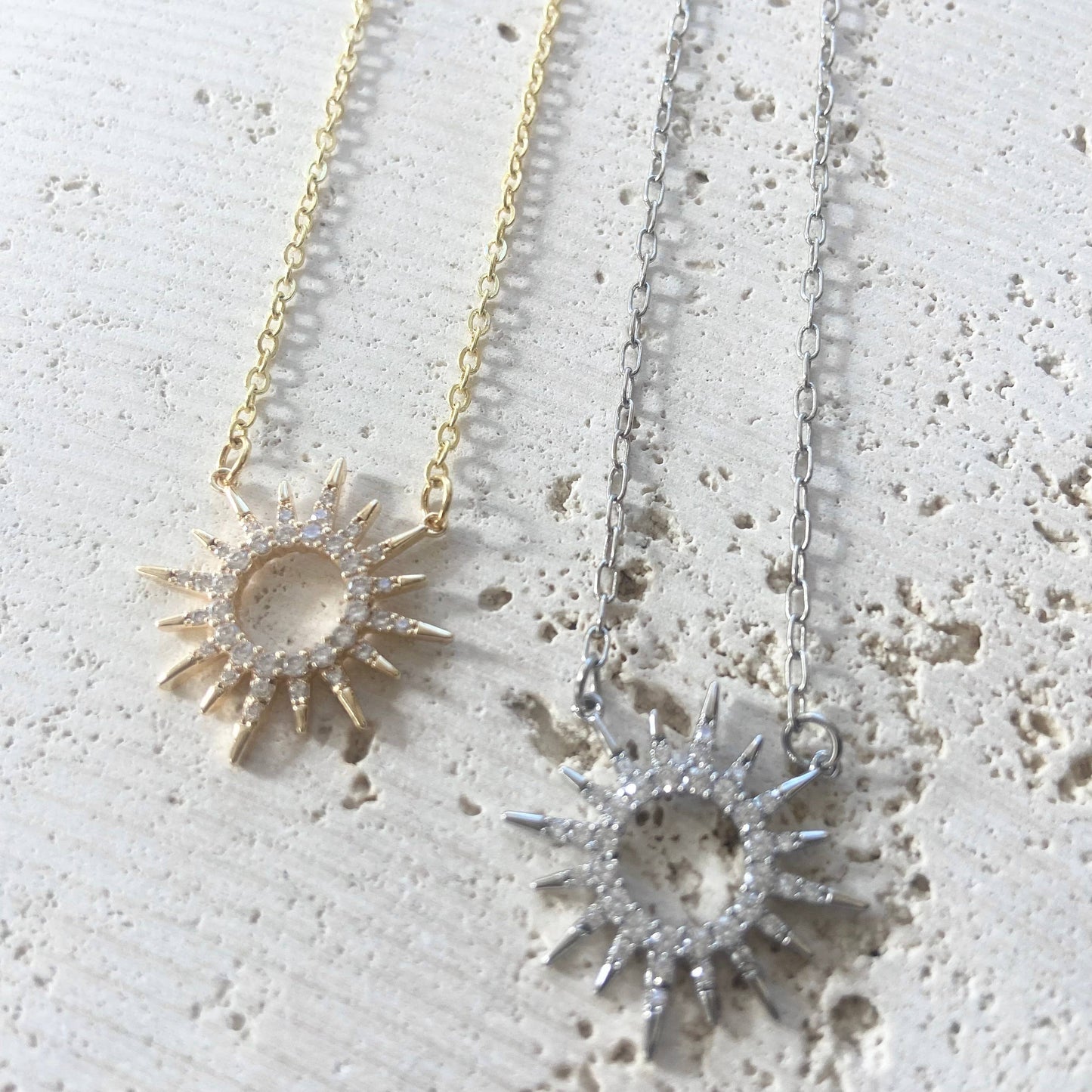 VB&CO Designs Handmade Jewelry - Sun celestial necklace minimalist boutique salon jewelry